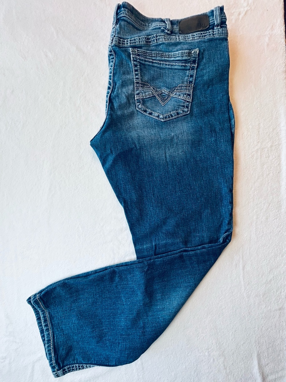BKE Derek Faded Blue Men’s Stretch Jeans Size 44x34 Buckle Western